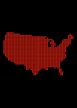 USA Outline Dot Map