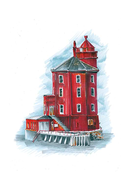 Red lighthouse Sketch