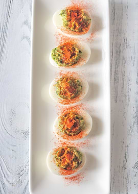 Guacamole deviled eggs