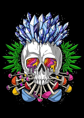 Psychedelic Trippy Skull