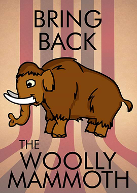 Woolly Mammoth Cute Retro