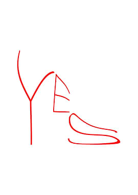 Yes HighHeeled On White