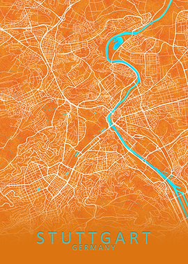 Stuttgart Germany City Map