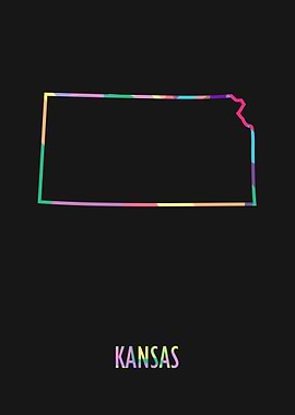 Kansas Map Black
