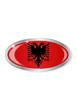 Albanian Flag Oval Button