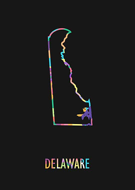 Delaware Map Black