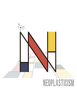 Neoplasticism Art Letter N