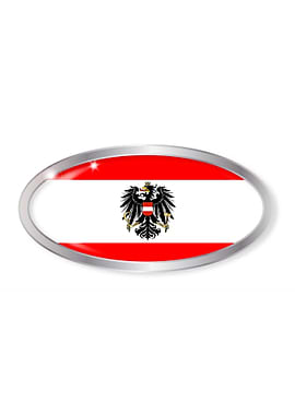 Austrian Flag Oval Button
