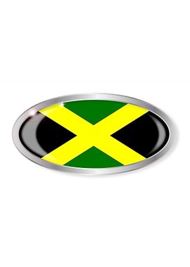 Jamaican Flag Oval Button