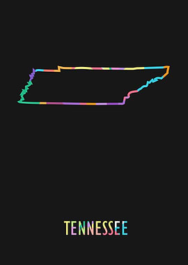 Tennessee Map Black