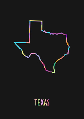 Texas Map Black