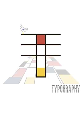 Neoplasticism Art Letter T