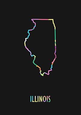 Illinois Map Black