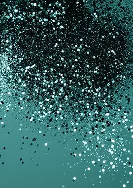 Teal Mermaid Ocean Glitter