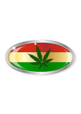 Rastafarian Flag Button