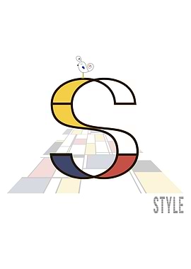 Neoplasticism Art Letter S