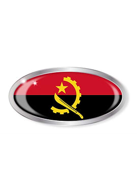 Angola Flag Oval Button