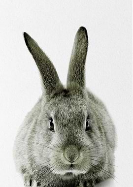 black and white rabbit