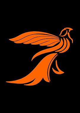 orange bird abstract