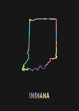 Indiana Map Black