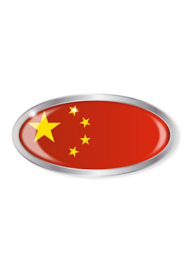 China Flag Oval Button
