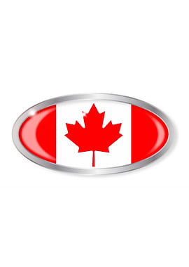 Canadian Flag Oval Button