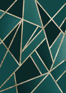 Teal Champagne Geo 1