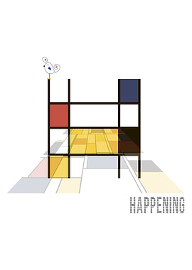 Neoplasticism Art Letter H