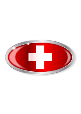 Swiss Flag Oval Button