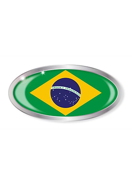 Brazil Flag Oval Button