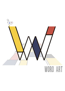 Neoplasticism Art Letter W