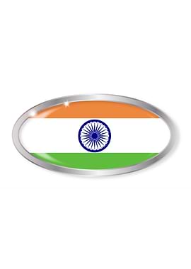India Flag Oval Button