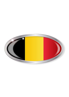 Belgian Flag Oval Button