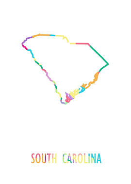 South Carolina Map White
