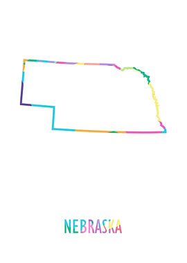 Nebraska Map White