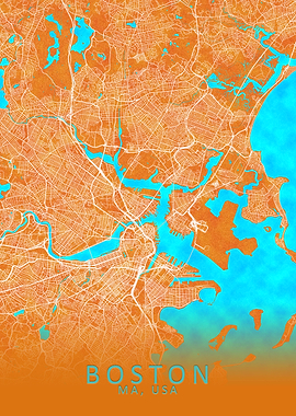 Boston MA USA City Map