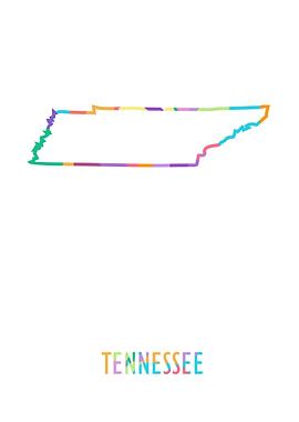 Tennessee Map White