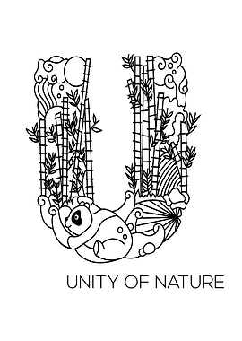 Japanese Type Art Letter U