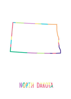 North Dakota Map White