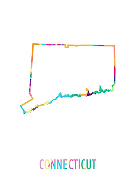 Connecticut Map White