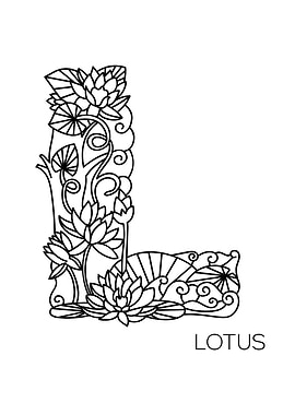 Japanese Type Art Letter L