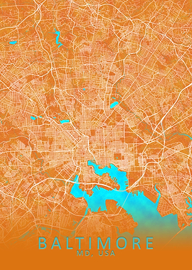 Baltimore MD USA City Map