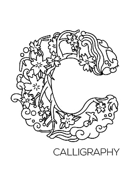 Japanese Type Art Letter C