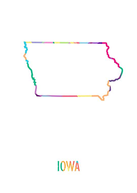 Iowa Map White