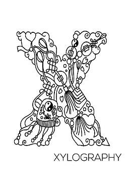 Japanese Type Art Letter X