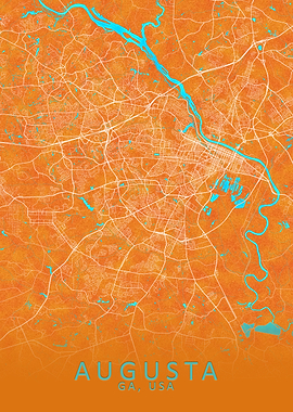 Augusta GA USA City Map