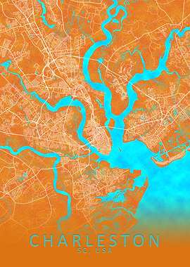 Charleston SC USA City Map