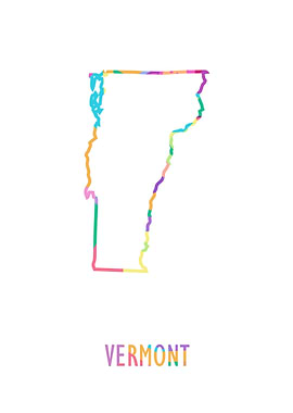 Vermont Map White