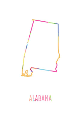 Alabama Map White