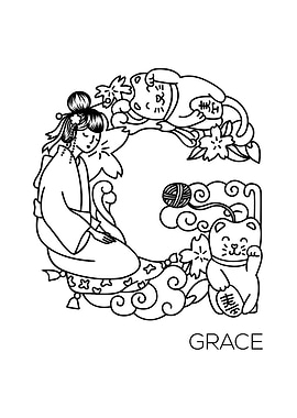 Japanese Type Art Letter G